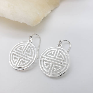 Shou Symbol Earrings - Ancient Chinese Inspired