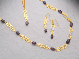 Herculean Knot Earrings with Iolite - Roman Inspired