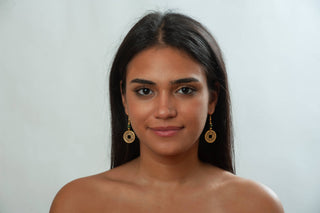 I Ching Coin with Jade Earrings - Ancient Chinese Inspired