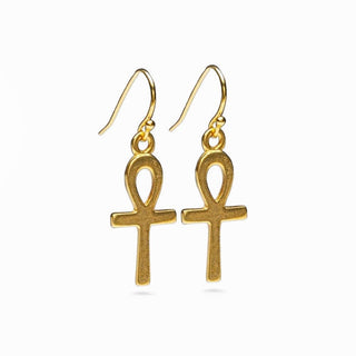 Egyptian Ankh Earrings - Gold Plated