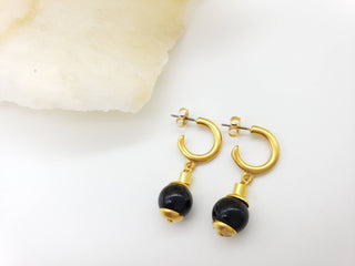 Middle Kingdom Black Onyx Earrings - Egyptian Inspired