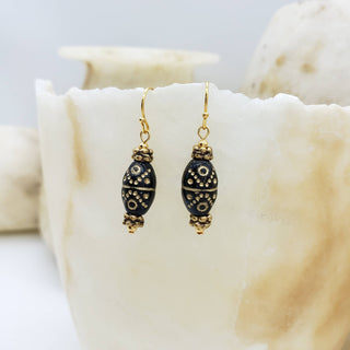 Klimt Inspired Gold Flecked Earrings