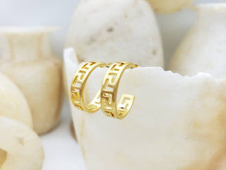 Classical Meander Link Earrings - Ancient Greece Inspired