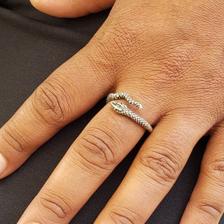 Egyptian Snake Ring - Silver Finish
