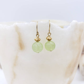 Carved Jade Dangle Earrings
