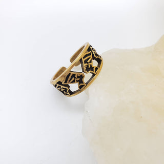 Egyptian Nefertiti Ring - Antique Gold Finish, Adjustable