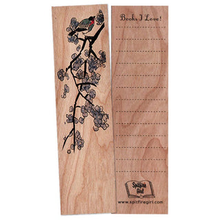 Wood Bookmark - Cherry Bird