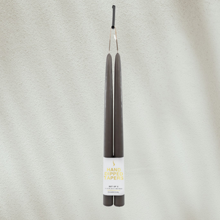 12" Joint Wick Taper Candles, Charcoal
