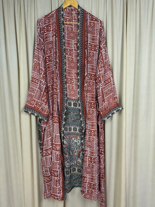Upcycled Silk Long Robe No. 17