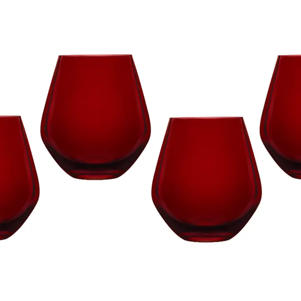 Meridian Stemless Glasses, Red - Sold Individually