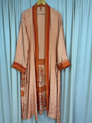 Upcycled Silk Long Robe No. 7