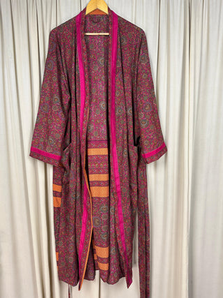 Upcycled Silk Long Robe No. 22