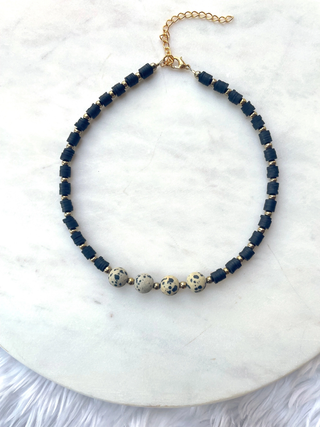 The Taytum Necklace, Dalmation Jasper Choker