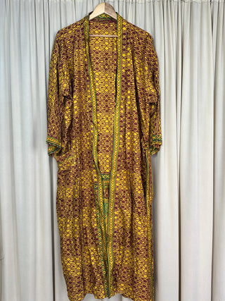 Upcycled Silk Long Robe No. 12