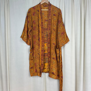Upcycled Silk Short Robe No. 4