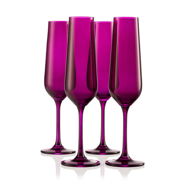 Champagne Flutes, Amethyst - Sold Individually
